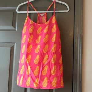 J.Crew Factory Hot Pink Racerback Pineapple Tank
